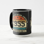 Mug Anniversaire Rétro 70 ans 1955 (Devant gauche)