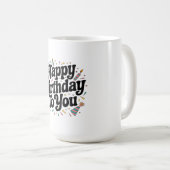 Mug Anniversaire Rétro Confettis (Devant droit)