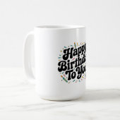 Mug Anniversaire Rétro Confettis (Devant gauche)