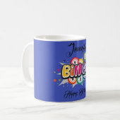 Mug anniversaire sur le thème de BINGO (Devant gauche)