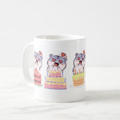 Mug Anniversaire Surprise avec la conception de gâteau (Devant gauche)