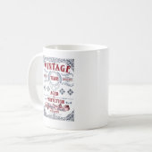 Mug Anniversaire vintage Âgé à la perfection, jalon (Devant gauche)