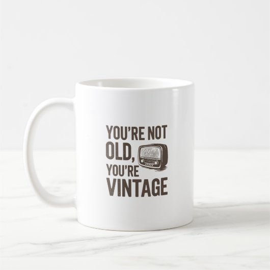 Mug Anniversaire Vintage amusant (Gauche)
