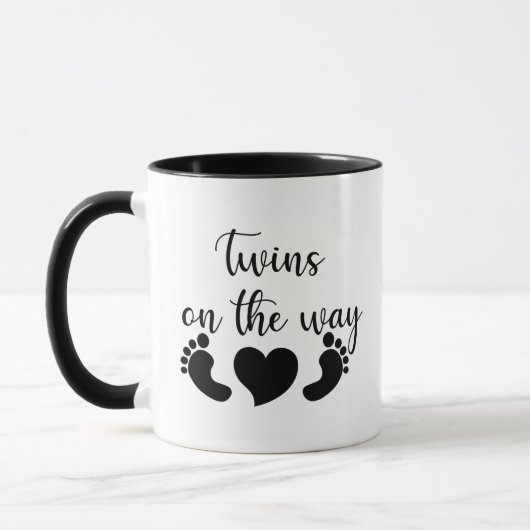 Mug Annonce de bébé jumeaux mignons (Gauche)
