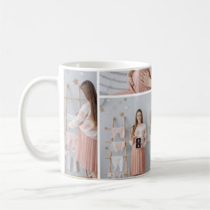 Mug Annonce de grossesse avec 4 photos d'arbre de Noël