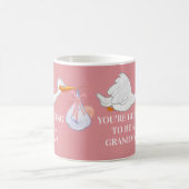 Mug Annonce de grossesse de grand-mère rose Stork Bébé (Centre)