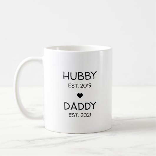 Mug Annonce de grossesse HubbyDaddy Révélation de bébé (Gauche)