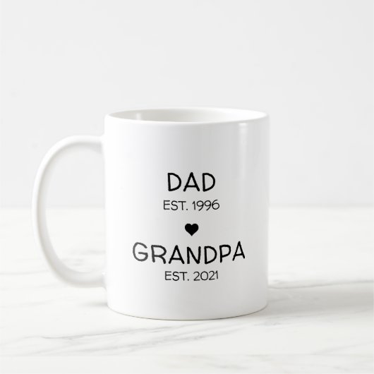 Mug Annonce de grossesse Révélation de bébé pour Papy (Gauche)