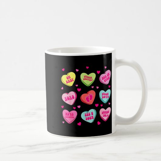 Mug Annonce de grossesse valentines coeurs bonbons béb (Droite)