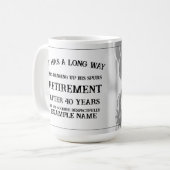 Mug Annonce de retraite avec de vieilles éperons (Devant gauche)