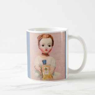 Mug annonce de Yardley des années 1950 avec la poupé