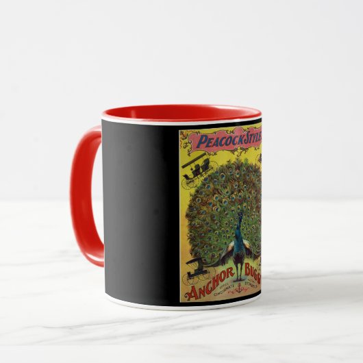 Mug Annonce d'entreprise de buggy paon antique (Devant gauche)