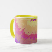 Mug ANTHEA ~Zany 3D Fractal ~ Rose violet bleu jaune (Devant gauche)