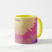 Mug ANTHEA ~Zany 3D Fractal ~ Rose violet bleu jaune (Devant droit)