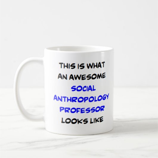 Mug anthropologie professeur social, génial (Gauche)