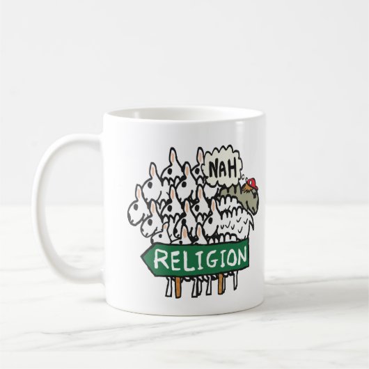 Mug Anti Religion Mouton athée (Gauche)