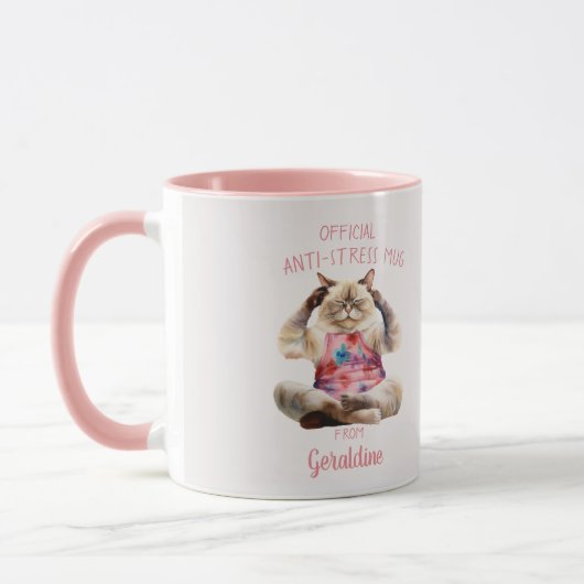 Mug anti-stress officiel méditant Kitty (Gauche)