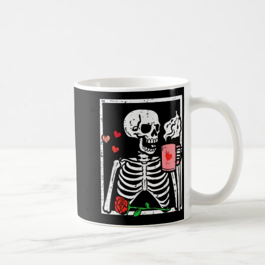 Mug Anti Valentines Day Skeleton Coffee Funny Men Wome (Droite)