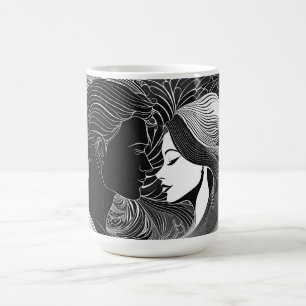 Mug Anticipation Noir & Blanc Silhouette Kiss