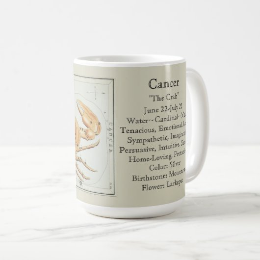 Mug Antique Astronomique du cancer Zodiac (Devant droit)