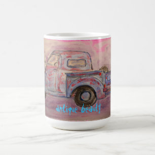Mug antique beauté bleu patina camion