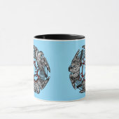 Mug Antique Bookplate Trois Hawks William de Morgan (Centre)