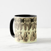 Mug Antique dentelle victorienne or noir (Devant gauche)