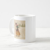 Mug Antique Fille de Noël Enfant d'hiver (Devant gauche)