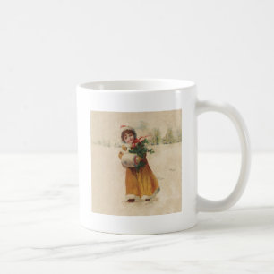 Mug Antique Fille de Noël Enfant d'hiver
