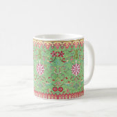 Mug Antique floral william morris vert rose or (Devant droit)