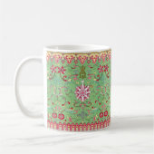 Mug Antique floral william morris vert rose or (Gauche)