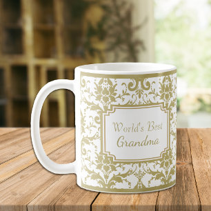 Mug Antique Gold Damask Best Grand-mère