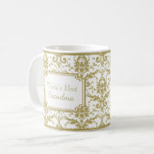 Mug Antique Gold Damask Best Grand-mère (Devant gauche)