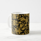 Mug Antique Gold Floral Indian Lac-work Black Pattern (Devant gauche)