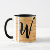 Mug Antique Nom de bois Monogramme, Café Vintage (Gauche)