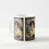 Mug Antique papillon Floral parisien fille victorienne (Devant gauche)