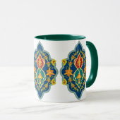 Mug Antique Persian Turkish Pattern 7-Tone  V2 Coffee  (Devant droit)