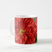 Mug Antique Red Rose Art on Grey Personalised (Devant gauche)