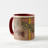MUG ANTIQUE ROMAN FRESCO,SATYR MASK,GARLAND,FRUITS  (Devant gauche)