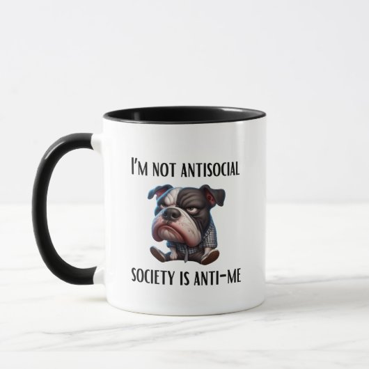 Mug Antisocial introverti fun cadeau d'anniversaire po (Gauche)