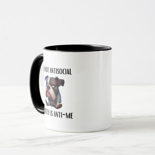Mug Antisocial introverti fun cadeau d'anniversaire po (Devant gauche)