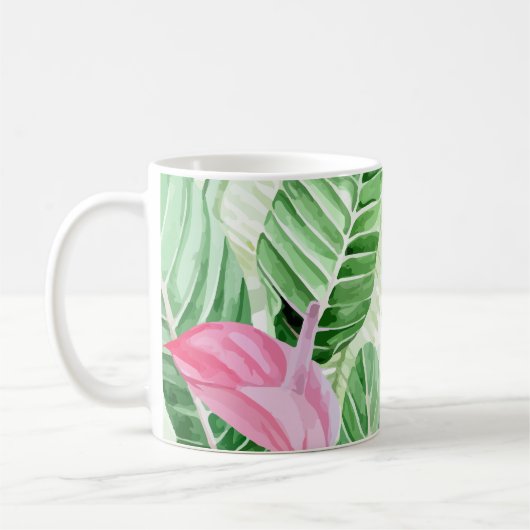 Mug Anturio Rosa Planta Tropical (Gauche)