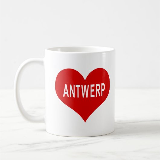Mug ANTWERP Red Love Heart (Gauche)