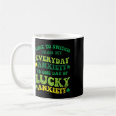 Mug Anxiété chanceuse Saint-Patrick drôle Shamrock Clo (Gauche)