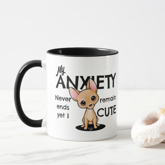 Mug Anxiété chez le Chihuahua (Avec donut)