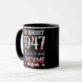 Mug Août 1947 75e anniversaire 75 ans étonnant Floral (Devant gauche)