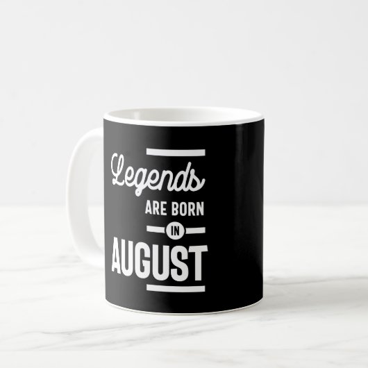 Mug Août Anniversaire Les Légendes Cadeaux Sont Nés En (Devant gauche)