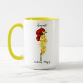 Mug Août Fleur de naissance Gladiolus et Poppy (Gauche)