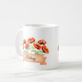 Mug Août Fleur Poppy Anniversaire (Devant gauche)