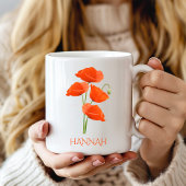 Mug Août Mois de la naissance Fleur Poppies rouges
